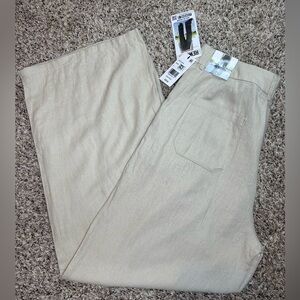 REWASH Women’s Linen Blend Wide Leg Trousers – Sand Beige – Size 5 – NWT